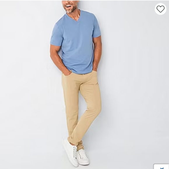 Nwt Stylus 5 Pocket Mens Slim Fit Flat Front Pants in gold dust - Picture 4 of 4